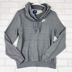 Nike Gray Pullover Sweatshirt Cowl Neck‎ Long Sleeve XS Womens Hoodie